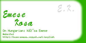 emese kosa business card