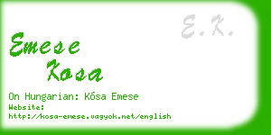 emese kosa business card